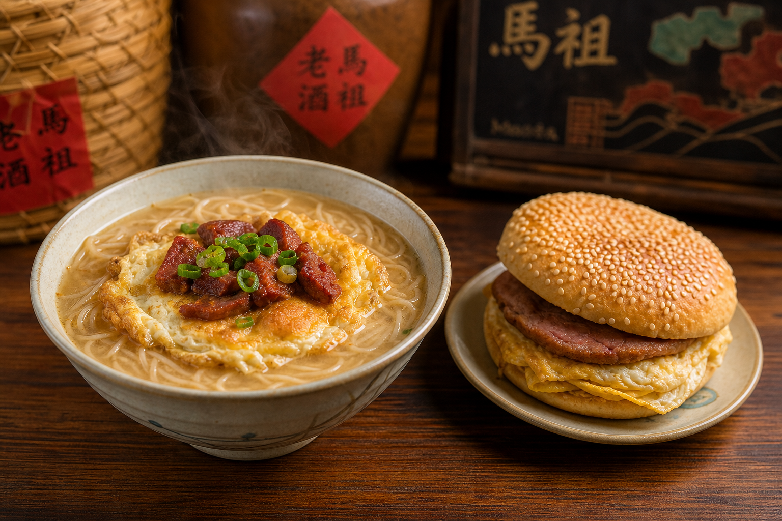 馬祖經典美食：老酒麵線與繼光餅漢堡