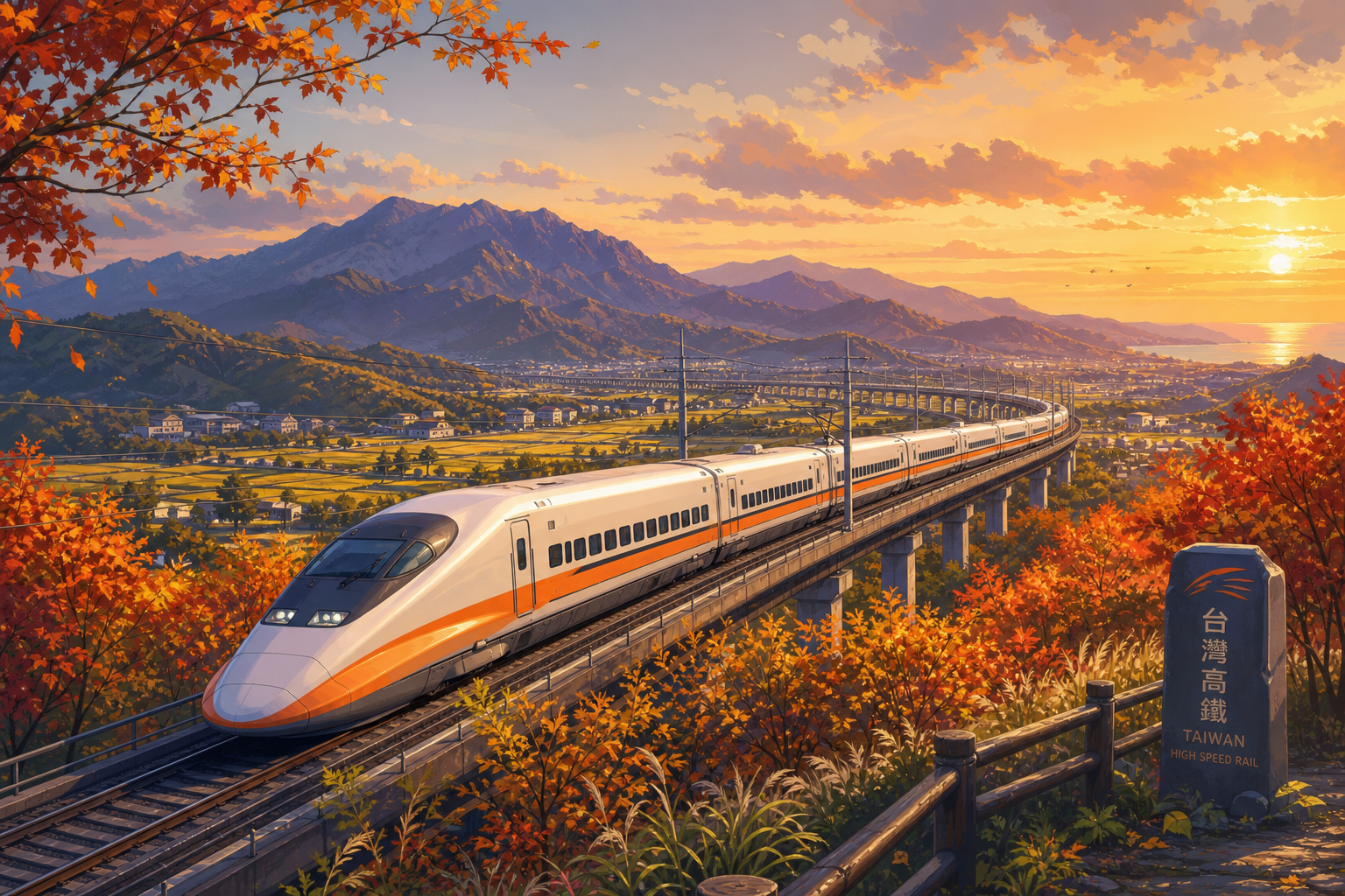秋日台灣火車旅行:高鐵與台鐵縱貫線的沿途風景